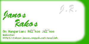 janos rakos business card